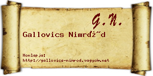 Gallovics Nimród névjegykártya